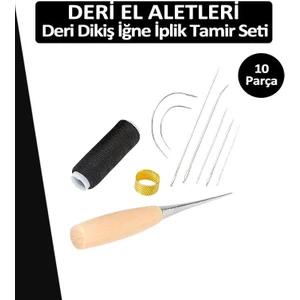 Deri Dikiş Iğne Iplik Tamir Seti 10 Parça