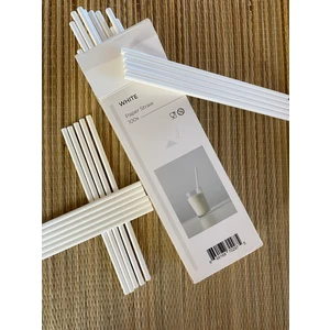My Zey White Paper Straw 100'lü  Kağıt Pipet 6 mm x 200 mm