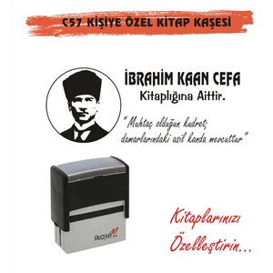Atatürk Temalı Kişiye Özel Kitap Mühürü Kitap Kaşesi C57