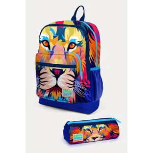Coral High Kids Lacivert Saks Aslan Desenli 2'li Okul Çanta Seti SET0223741