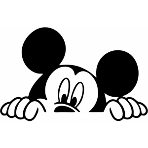 Reysa Tasarım Mickey Mouse Araba Sticker  Siyah 20X13 cm