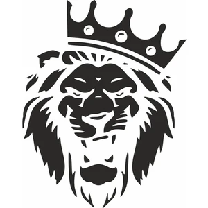 Reysa Tasarım Kral Tacçlı Aslan Sticker Siyah 20X20 cm