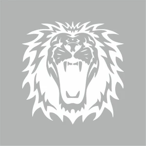 Reysa Tasarım Kükreyen Aslan Sticker Beyaz 15X15 cm