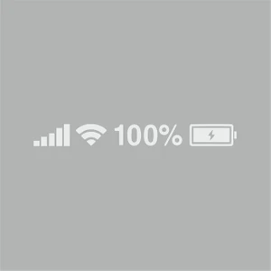 Reysa Tasarım  batarya Pil Wifi Icon Oto Sticker Beyaz 25X3 cm