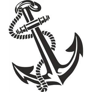 Reysa Tasarım Denizci Çapası Sticker Siyah 20X20 cm