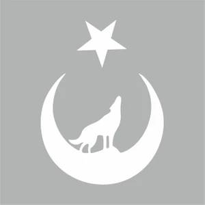 Reysa Tasarım Bozkurt Türk Bağyrağı Sticker Beyaz 20X15 cm