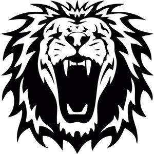 Reysa Tasarım Kükreyen Aslan Sticker Siyah 15X15 cm