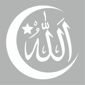 Reysa Tasarım Türk Bayrağı ve Allah Sticker Beyaz 20X20 cm