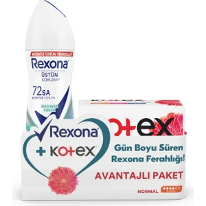 Kadın Sprey Deodorant Shower Fresh 150 Ml + Kotex Ped Normal 8'Li