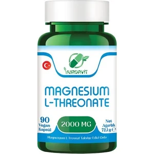 Magnesium L-Threonate 2000 mg 90 Vegan Kapsül Magnezyum 159 mg Magnezyum L-Treonat