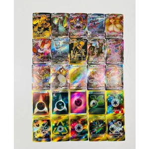 Abetto Market Pokemon Vmax ve Energy Kart Bir Arada Set (25 Adet Parlak Kart)
