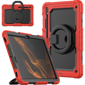 Xfashion Samsung Galaxy Tab S8 + / Tab S7 Plus T970 / T975 (2020) / Sab S7 Fe (2021) Anti-Drop Tablet Kılıfı Sabit Pc + Silikon Kılıf / Kickstand (Yurt Dışından)