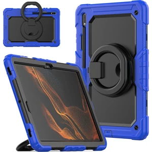Xfashion Samsung Galaxy Tab S8 + / Tab S7 Plus T970 / T975 (2020) / Sab S7 Fe (2021) Anti-Drop Tablet Kılıfı Sabit Pc + Silikon Kılıf / Kickstand (Yurt Dışından)