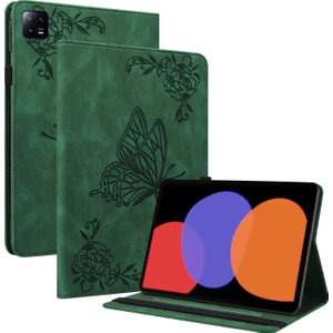 Xfashion Xiaomi Pad Için Tablet Kılıf 6 Otomatik Uyandırma ve Uyku Standı Deri Kelebek Çiçek Kart Tutucu Kapak (Yurt Dışından)