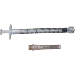 - 1 ml Lüer Lock 3p 26G 0.45 x 13 mm Kahverengi Iğneli Insülin Enjektörü - 100 Adet