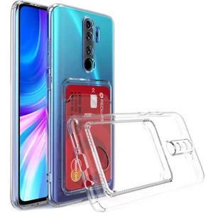 Xiaomi Redmi Note 8 Pro Şeffaf Kartlıklı Köşe Korumalı Silikon Kılıf