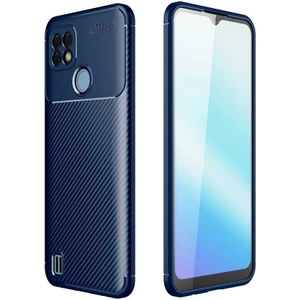 Realme C25 Kılıf Karbon Fiber Desenli Silikon Kılıf