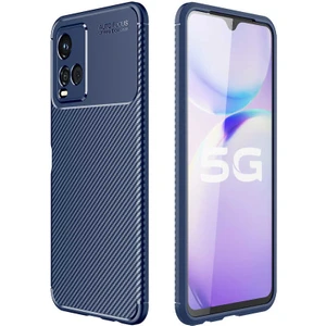 Vivo Y21S Kılıf Karbon Fiber Desenli Silikon Kılıf