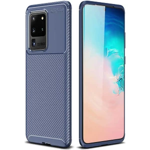 Samsung Galaxy S20 Ultra Kılıf Karbon Fiber Desenli Silikon Kılıf