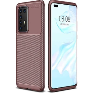 Huawei P40 Pro Kılıf Karbon Fiber Desenli Silikon Kılıf