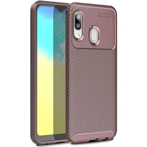 Samsung Galaxy A20E Kılıf Karbon Fiber Desenli Silikon Kılıf