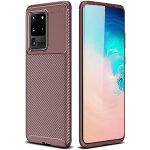 Samsung Galaxy S20 Ultra Kılıf Karbon Fiber Desenli Silikon Kılıf