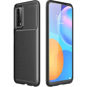 Huawei P Smart 2021 Kılıf Karbon Fiber Desenli Silikon Kılıf