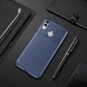 Huawei Honor 8c Kılıf Karbon Fiber Desenli Silikon Kılıf
