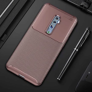Oppo Reno 10X Zoom Kılıf Karbon Fiber Desenli Silikon Kılıf