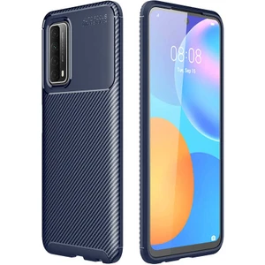 Huawei P Smart 2021 Kılıf Karbon Fiber Desenli Silikon Kılıf