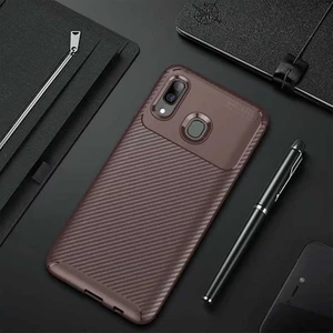 Samsung Galaxy A30 Kılıf Karbon Fiber Desenli Silikon Kılıf