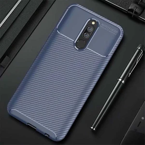 Xiaomi Redmi 8 Kılıf Karbon Fiber Desenli Silikon Kılıf