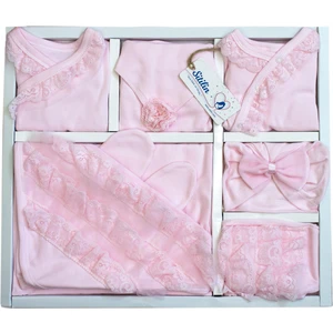 Kız Bebek Dantelli Lüks 10 Lu Hastane Çıkışı Set STL6194
