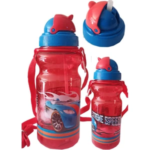 Erkek Çocuk Matara 500ML Kırmızı 1 Adet Extreme Speed Kırmızı Suluk Plastik Su Matarası