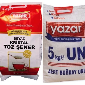 Kristal Toz Şeker (Kraft Ambalaj) 5 kg + Pastalık Böreklik Un 5 kg