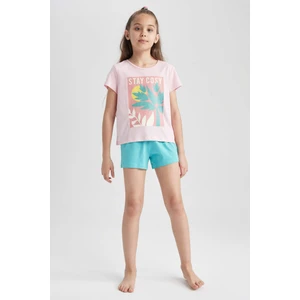 Kız Çocuk Baskılı Kısa Kollu Pijama Takım A1600A823SM