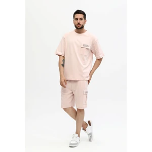 Owut Collection Erkek Relaxed/rahat Kesim Yazı Baskılı %100 Pamuk Şort Takım