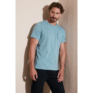 % 100 Pamuklu Slim Fit Bisiklet Yaka Cepli T Shirt Erkek T Shirt 5902000