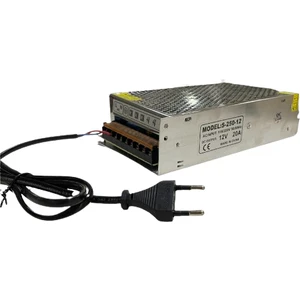 Ema Dükkan 12 Volt 20 Amper Trafo (Fiş Dahil) 20 Amper LED Trafosu 20 Amper Kamera Adaptör LED  Işık Trafo