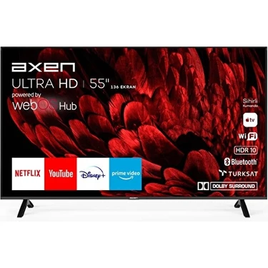 Axen AX55UMN253 55" 139 Ekran Uydu Alıcılı 4K Ultra HD Smart LED