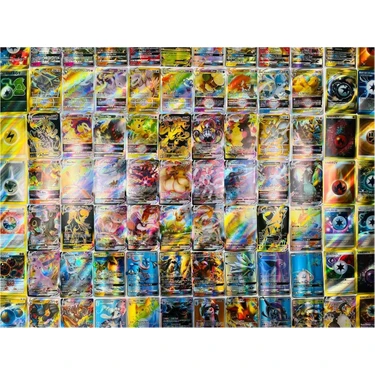 Abetto Market Pokemon Gx, Vmax, Vstar ve Energy Set 100 Adet Pokemon Parlak Oyun