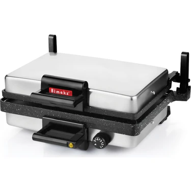Bimeks Turbomeks Bimeks Granit Kaplamalı Bazlama Lahmacun Grill Makinesi 23x35 cm Gri Demir Döküm
