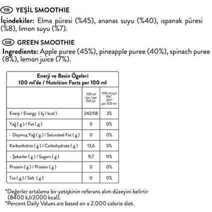 Smoothie Karışık Set, 250ml x 6 Adet indirimleri