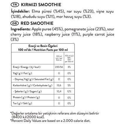 Smoothie Karışık Set, 250ml x 6 Adet