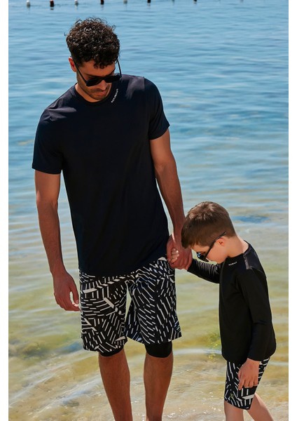 Siyah Erkek Yüzme Tişört T2341 fiyatları