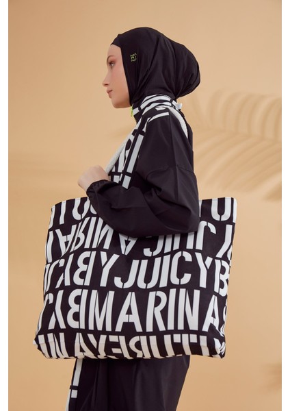 Siyah Kombinli Plaj Çantası C2301 fiyatları