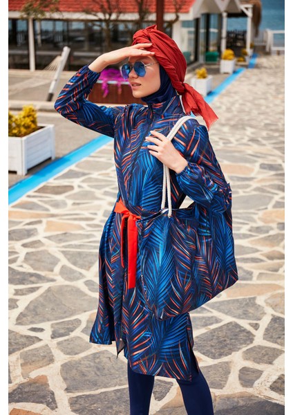 Lacivert Kombinli Plaj Çantası C2305