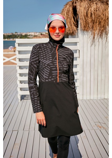 Paraşüt Siyah Tam Kapalı Tesettür Mayo M2324 fiyatları