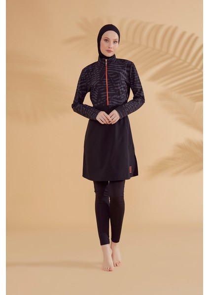 Paraşüt Siyah Tam Kapalı Tesettür Mayo M2324 fırsatları