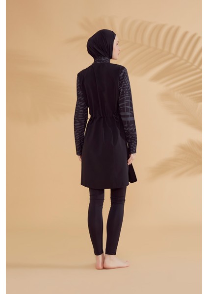 Paraşüt Siyah Tam Kapalı Tesettür Mayo M2324 indirimleri